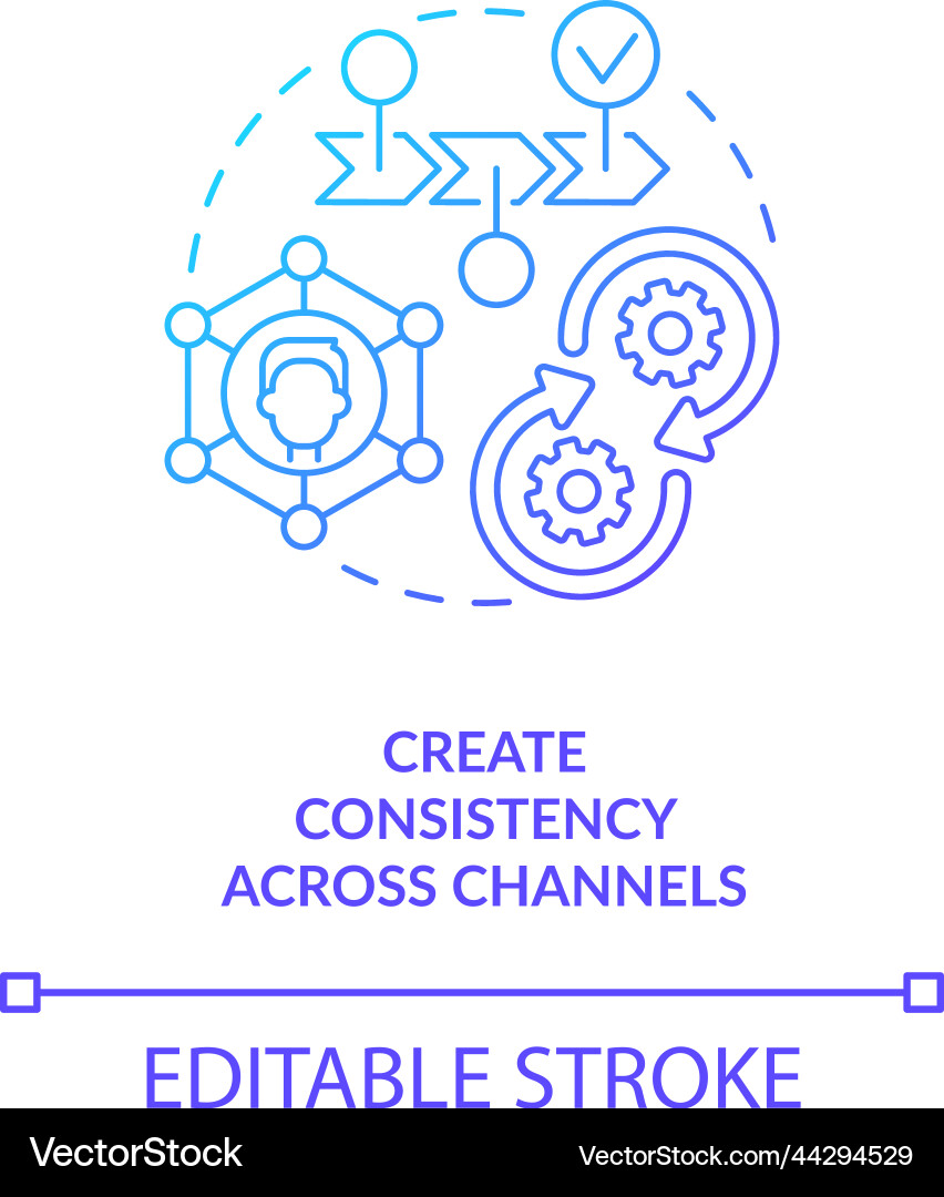 Create consistency across channels blue gradient Vector Image