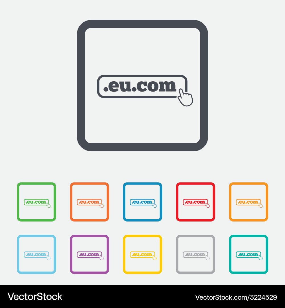 Domain eucom sign icon internet subdomain vector image