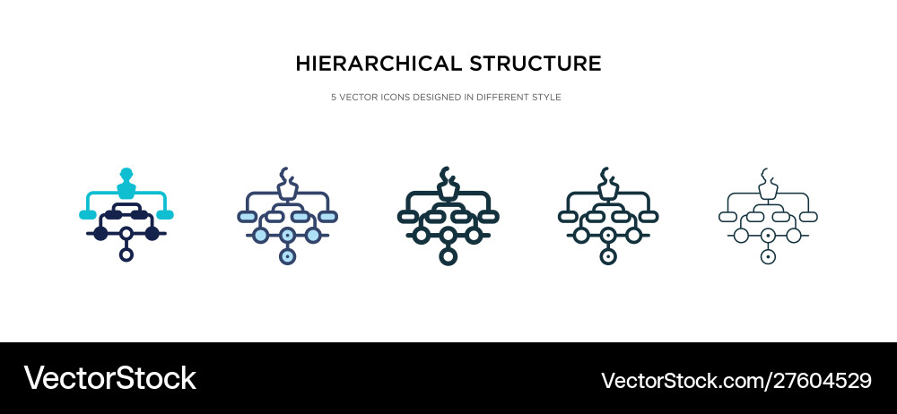 Hierarchische Struktur Icon in verschiedenen Stil Hierarchische Struktur Icon in verschiedenen Stil vektorbild