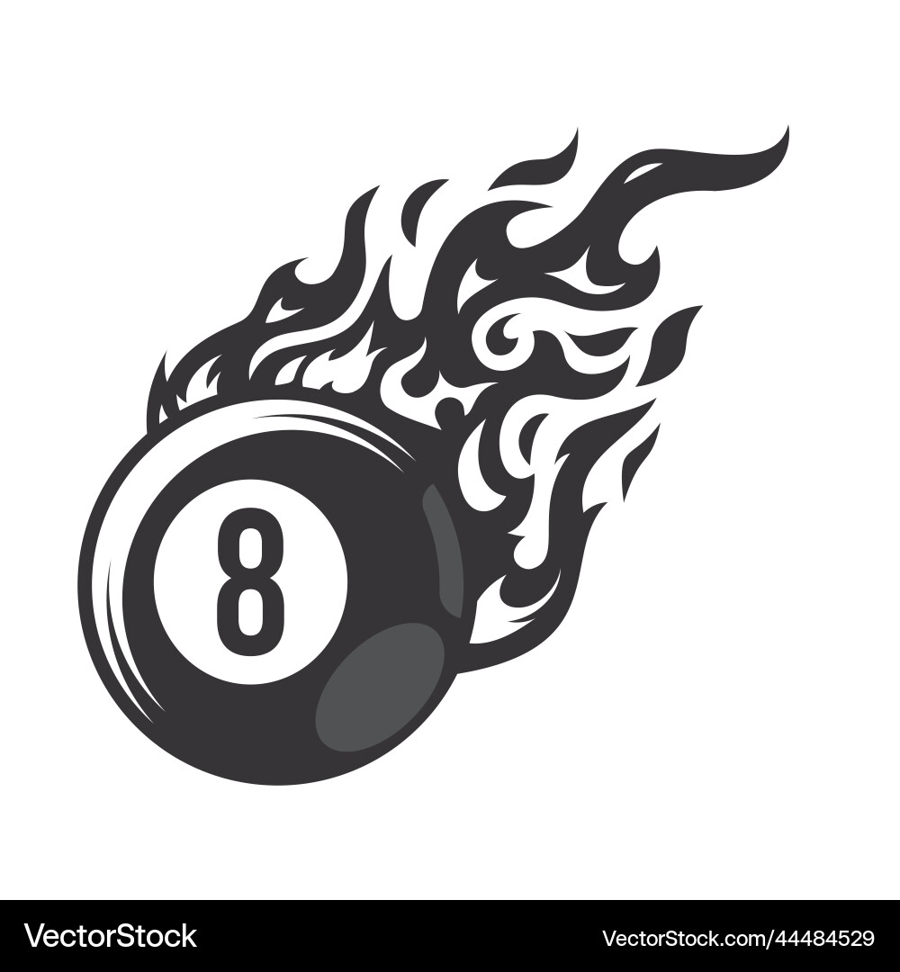 Hot Billard Ball Nummer acht Feuer-Logo Hot Billard Ball Nummer acht Feuer-Logo vektorbild