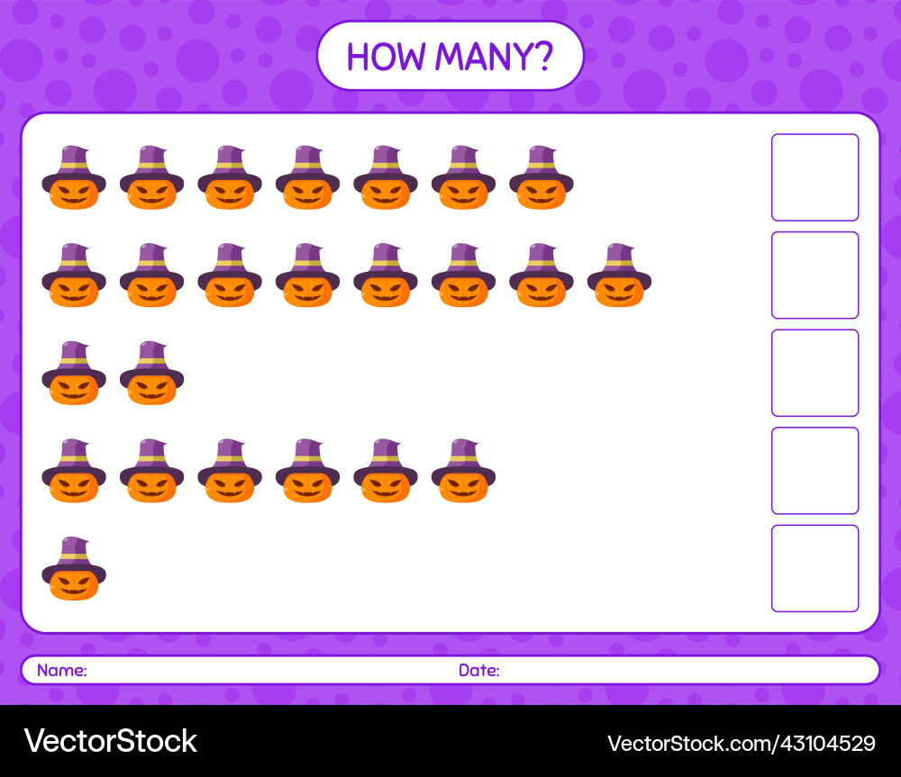 How many counting game with jack o lantern vector image