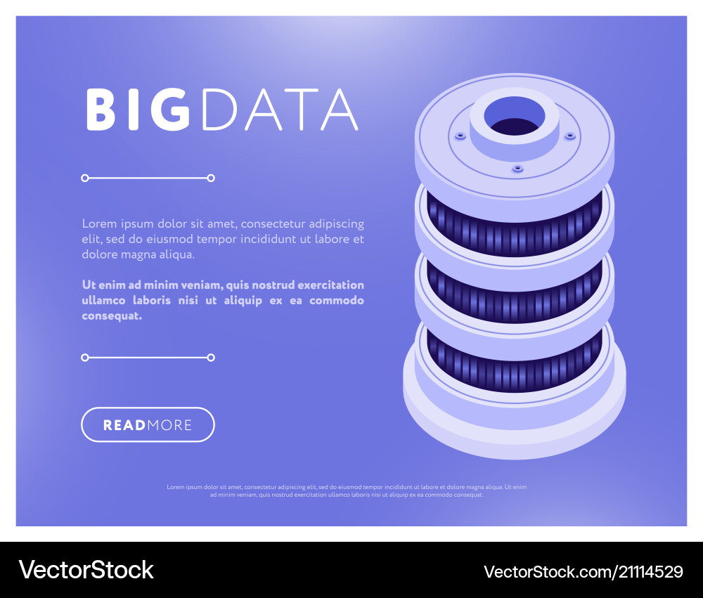 Isometric Database Server Concept vector image