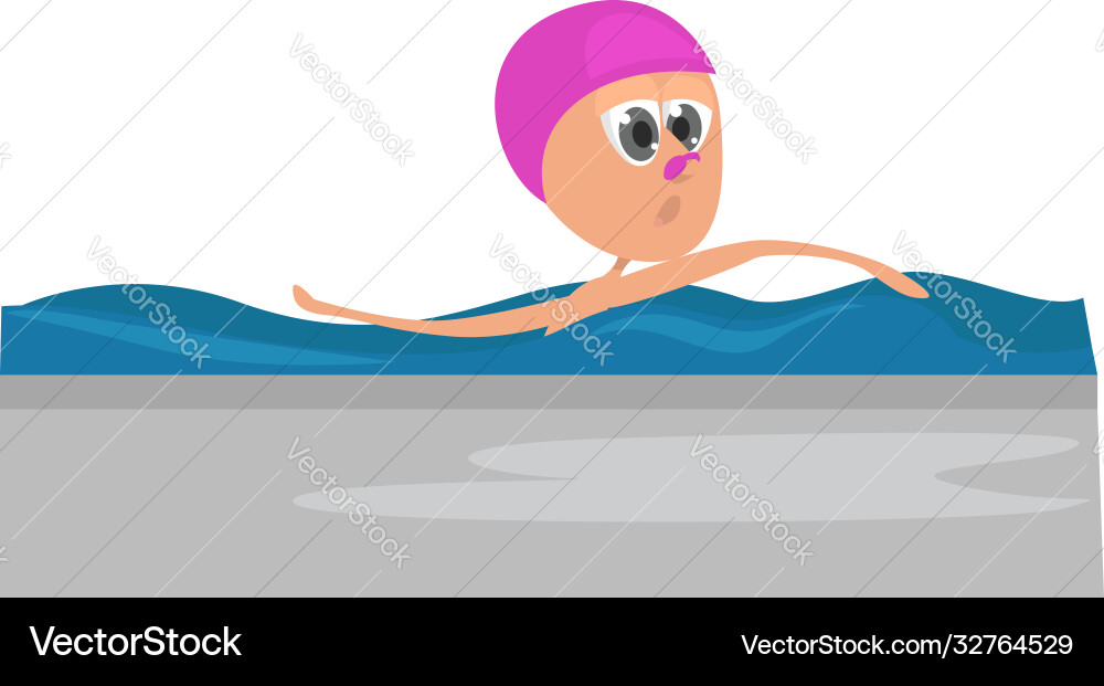 Man in pool on white background vector image