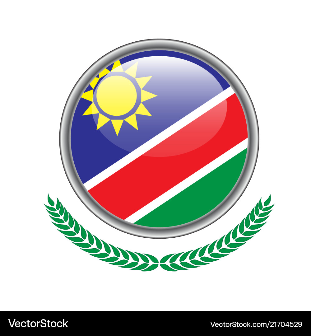 Namibia flag button icon Vector Image