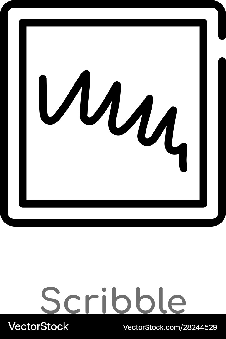 Outline scribble icon isolated black simple line Vector Image
