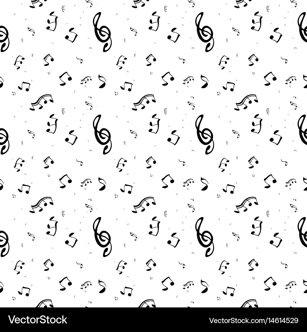 Seamless pattern from set of musical notes Vector Image