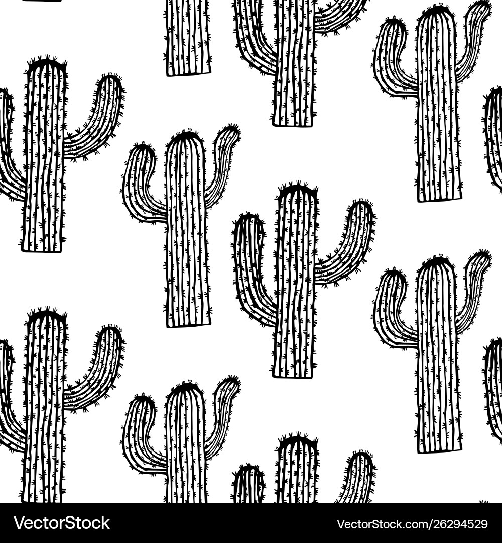 Seamless pattern with cactus Seamless pattern with cactus vector image
