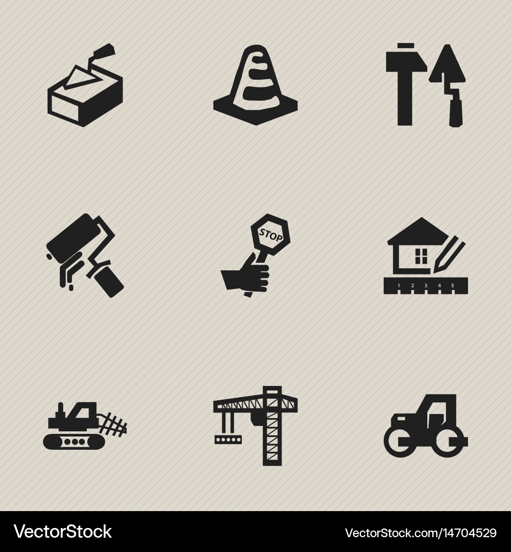 Set of 9 editable structure icons includes vector image