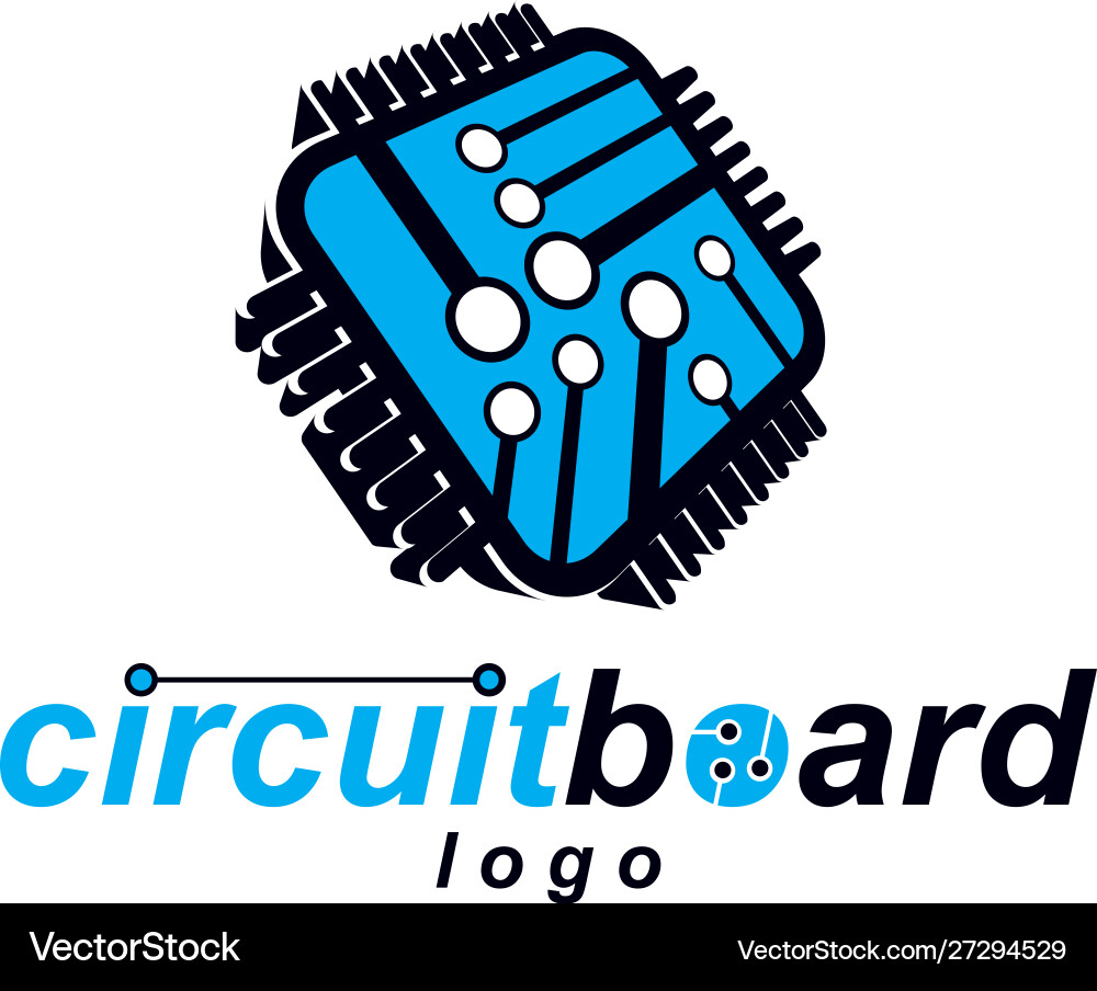 Technologie cpu-Design mit quadratischem Mikroprozessor Vektorbild