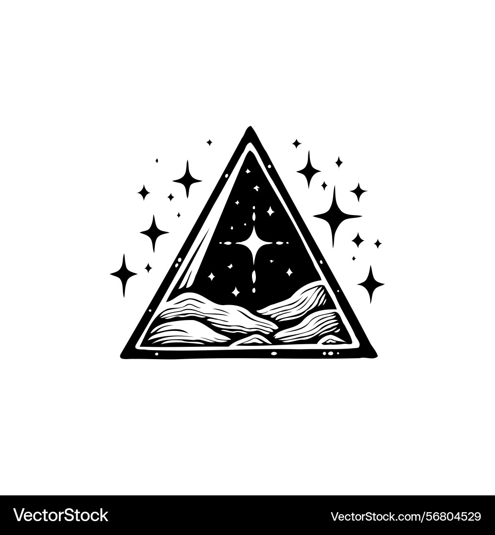 Triangular cosmos a symbolic representation Vector Image