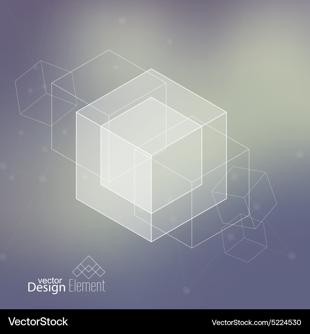 Abstract Hexagonal Data Grid vector image