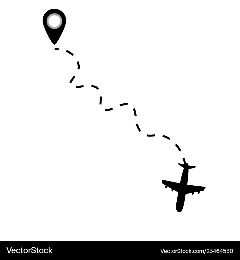 Airplane line path Airplane line path vector image