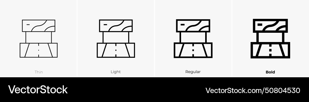 Billboard icon thin light regular and bold style Billboard icon thin light regular and bold style Vector Image