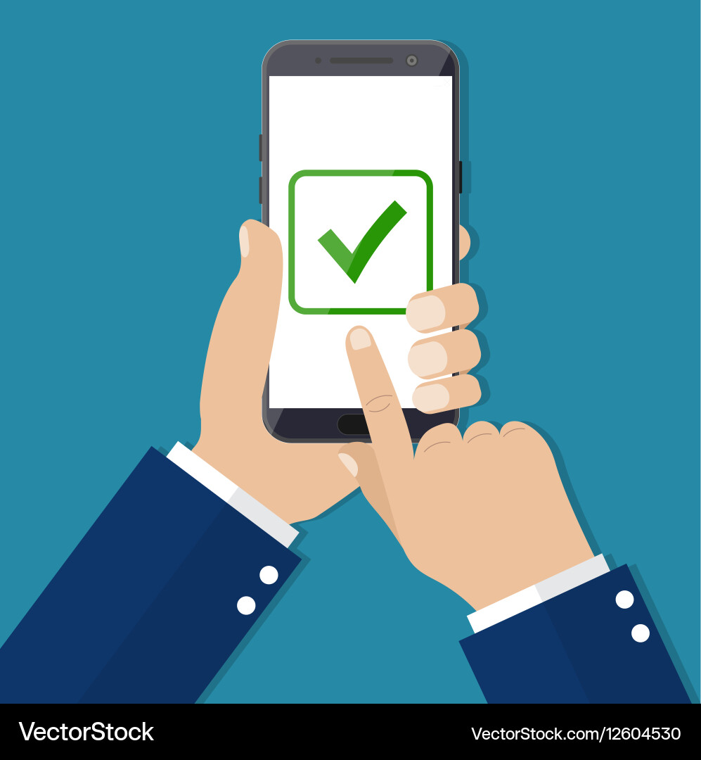 Checkboxes on smartphone screen vector image