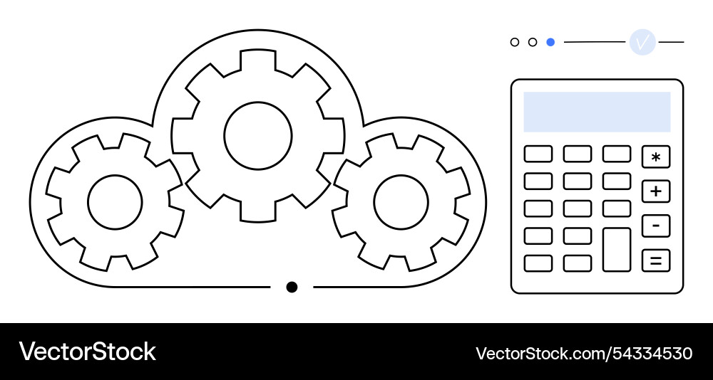 Cloud computing with integrated calculations Vector Image