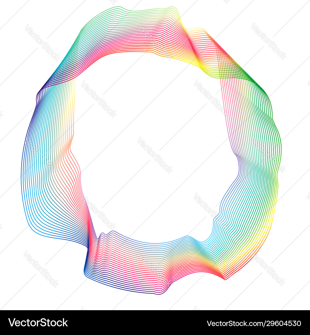 Design element waves rings from many rainbow Design element waves rings from many rainbow vector image
