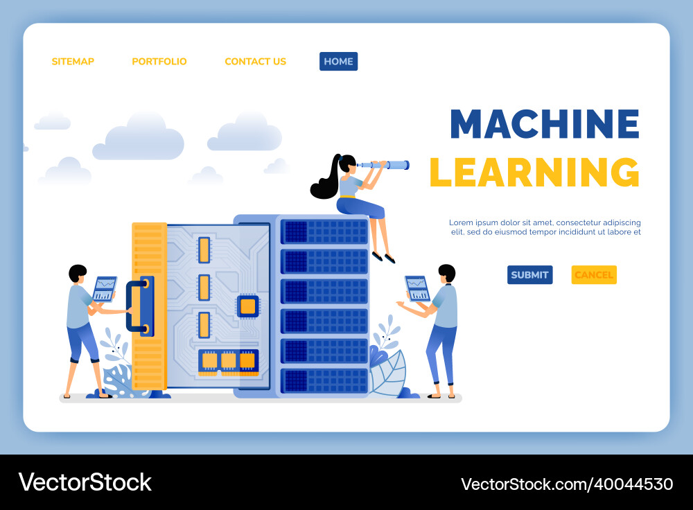 Design of database in supporting machine learning Vector Image