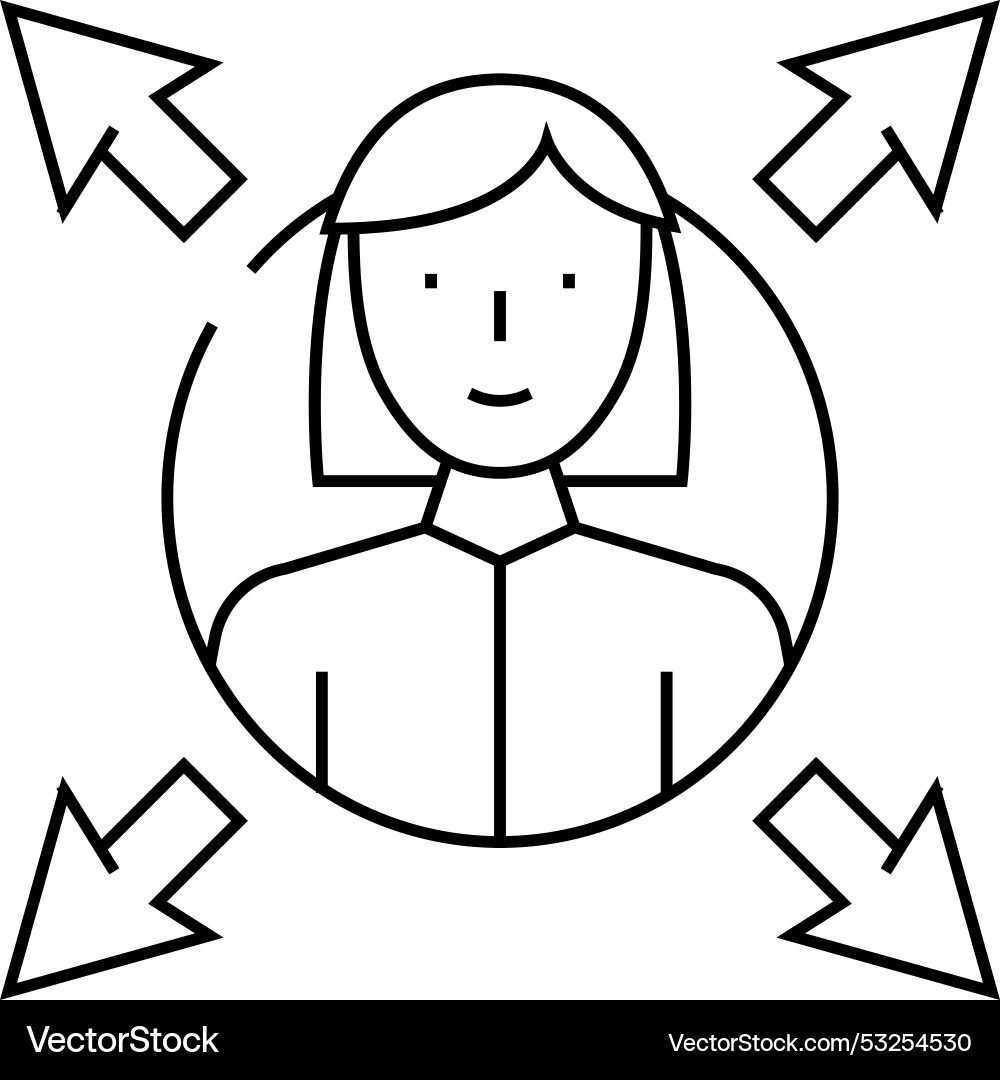 Direction choice line icon Direction choice line icon vector image