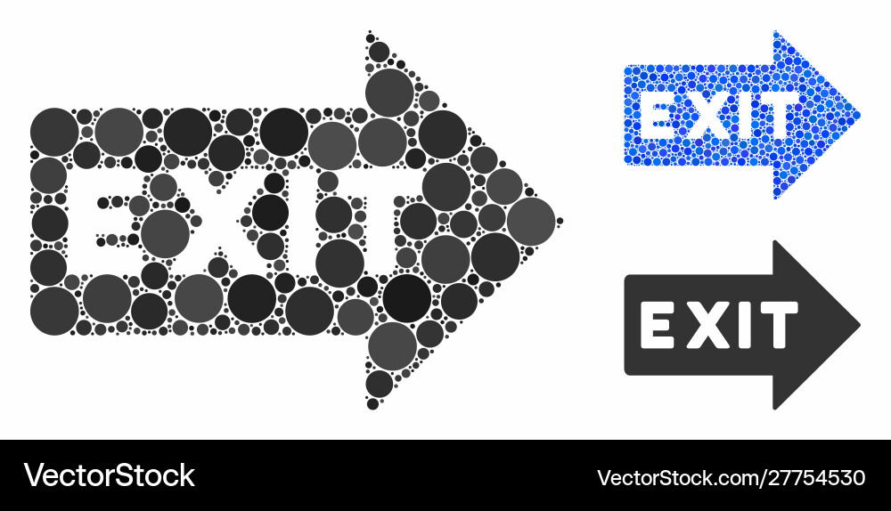 Exit arrow composition icon circles Exit arrow composition icon circles vector image