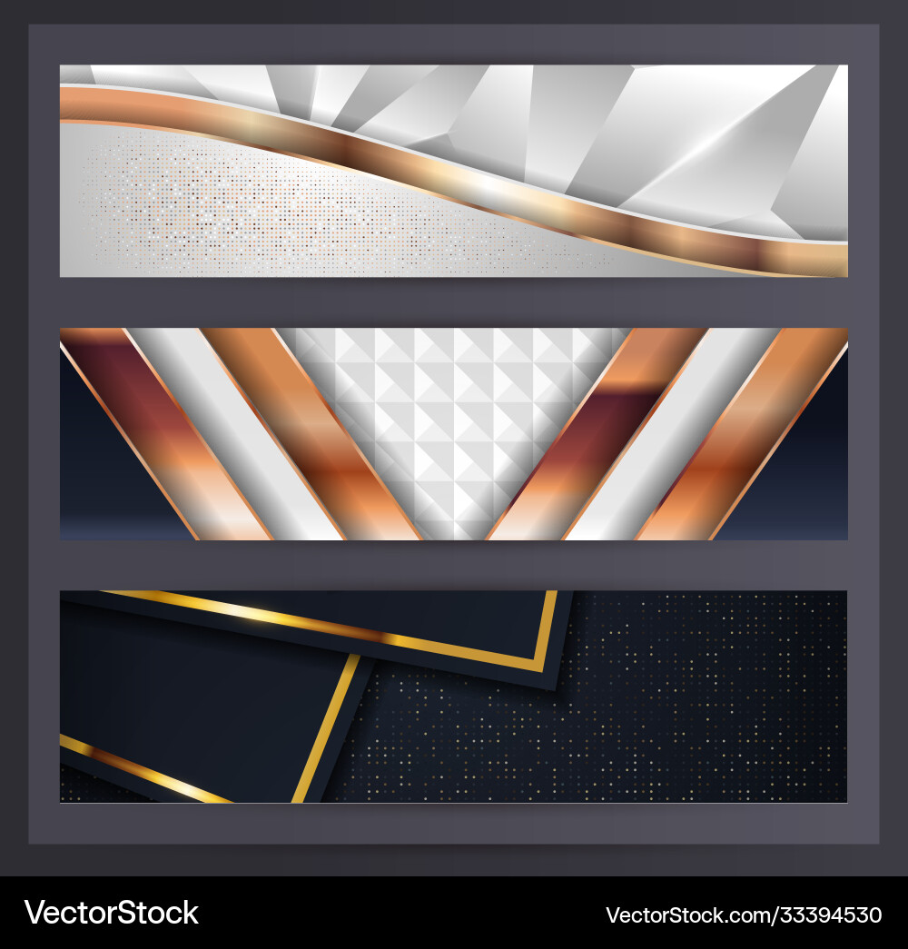 Horizontal banner set collection with various Vector Image