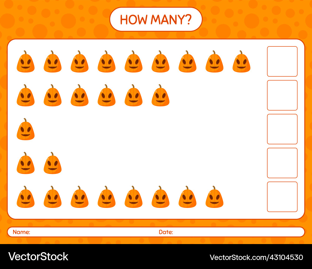 How many counting game with jack o lantern How many counting game with jack o lantern vector image