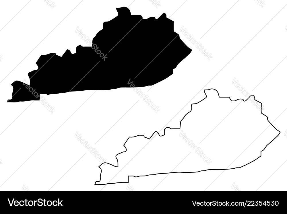 Kentucky State Map - Sketch vector image