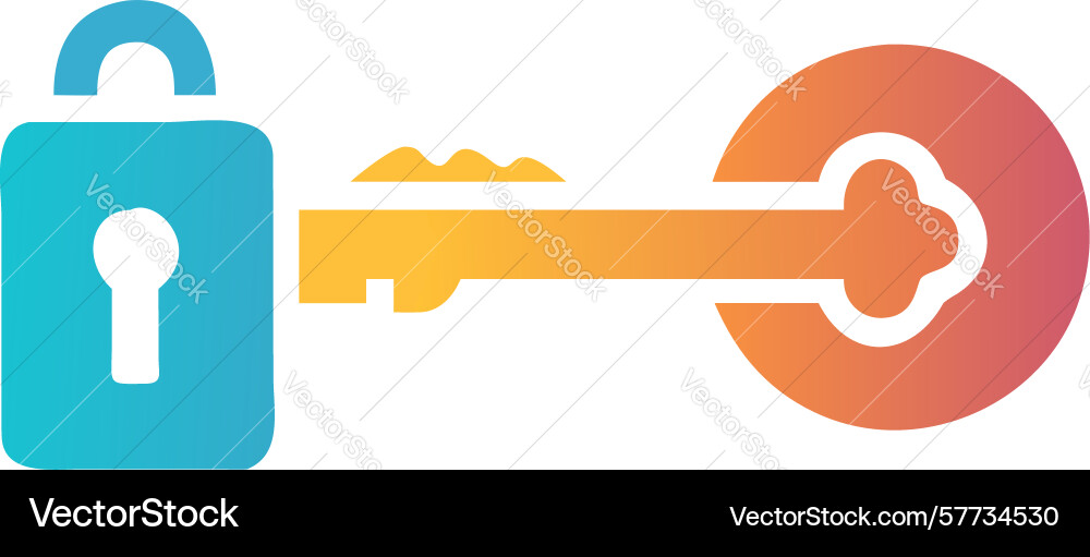 Lock and key solution icon design design vector image