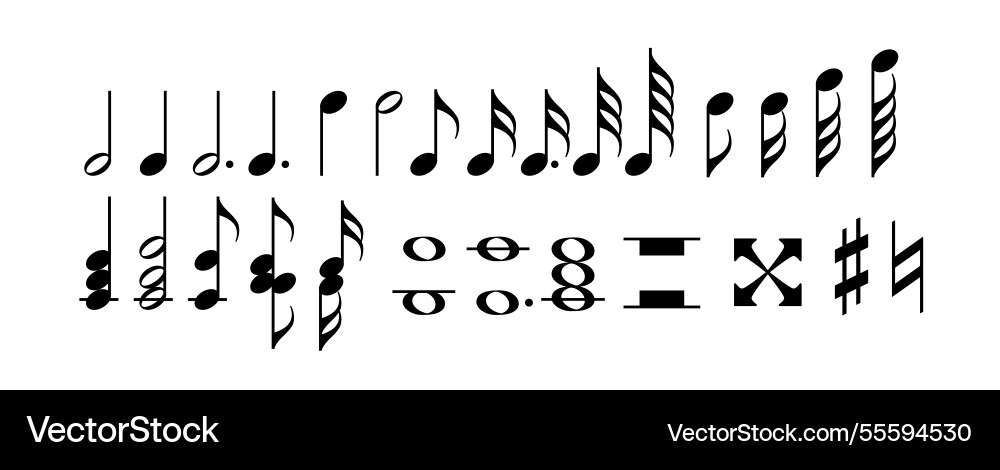 Musical notation symbols set Vector Image