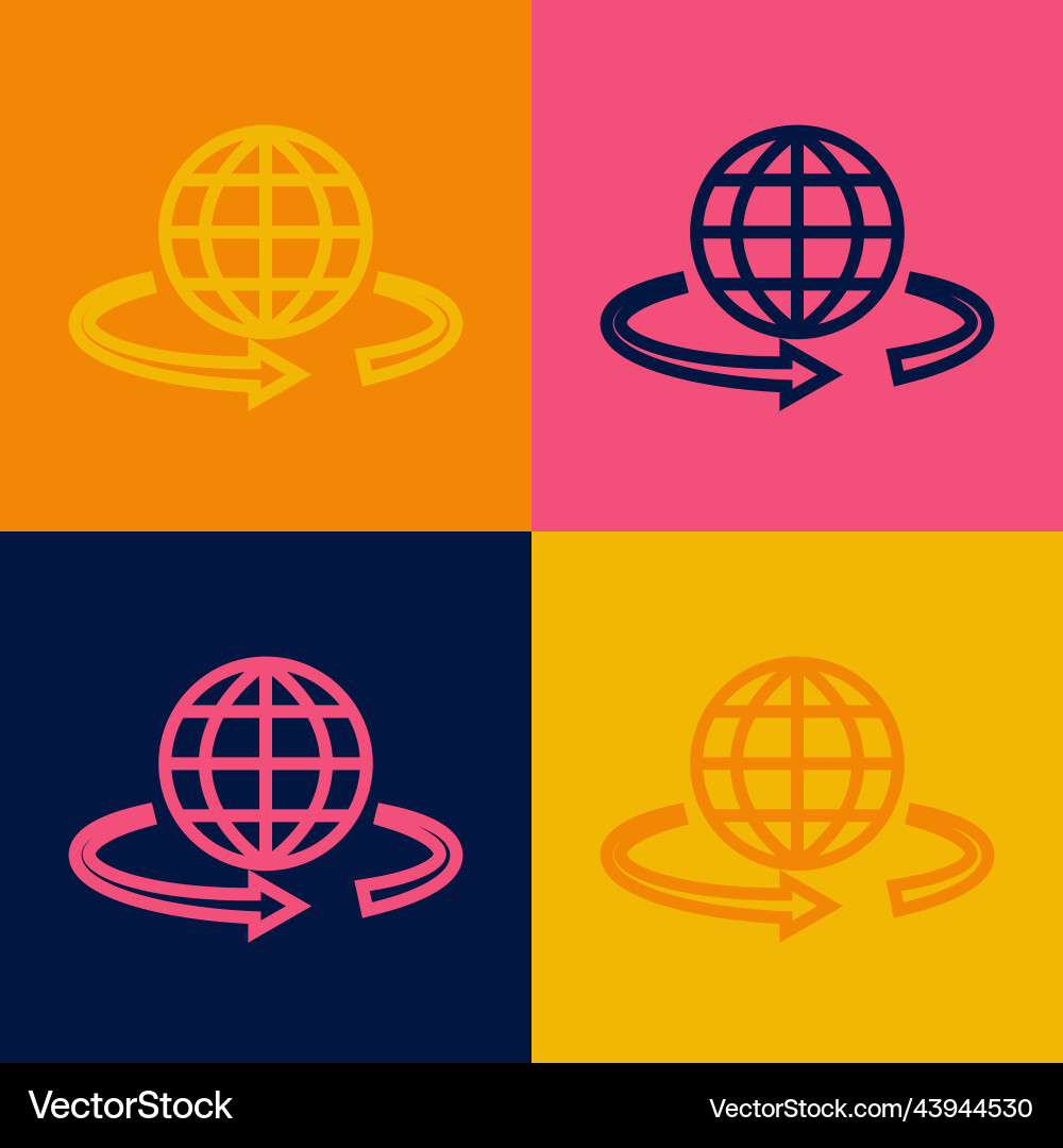 Pop art line 3d modeling icon isolated on color Pop art line 3d modeling icon isolated on color Vector Image