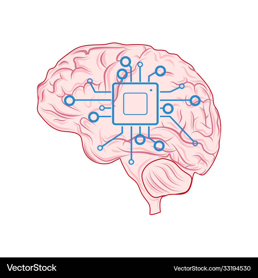 Processor icons and brains for websites use your Processor icons and brains for websites use your vector image