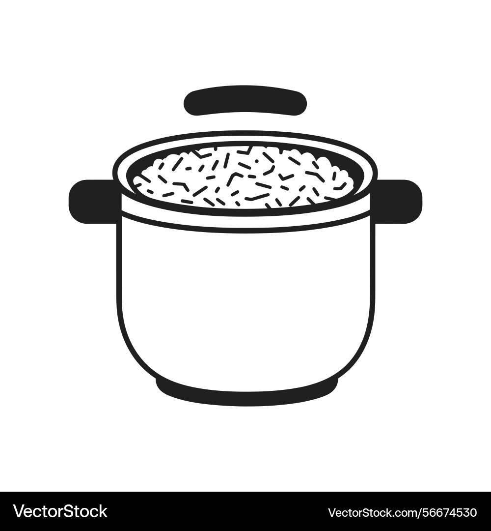 Rice pot with lid on transparent background style Vector Image