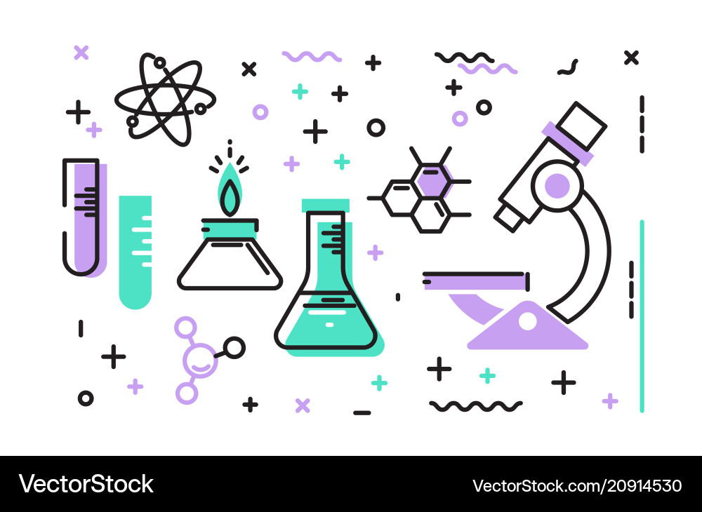 Science Icon Set - Molecular & Lab Vector Image