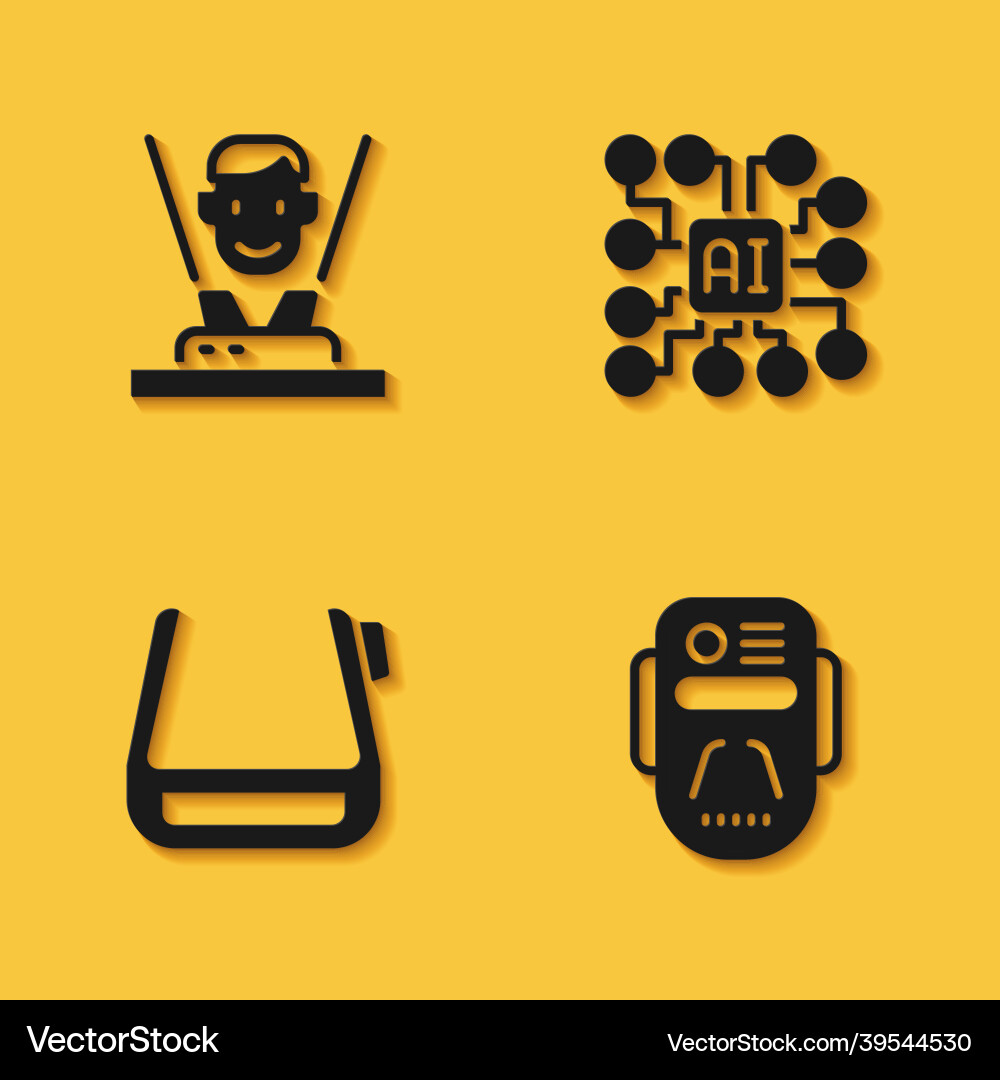Set hologram artificial intelligence robot smart vector image