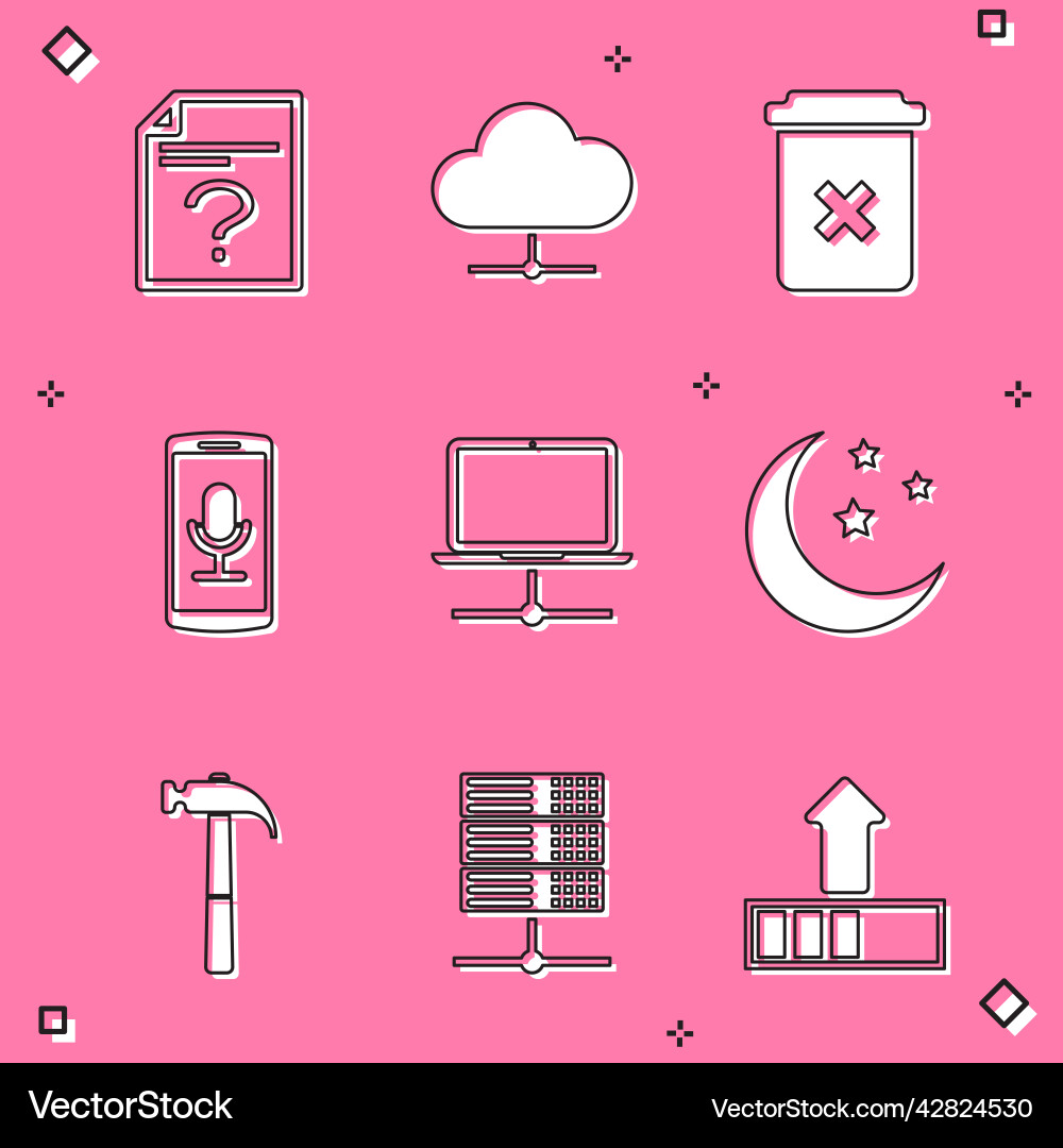 Set unknown document network cloud connection Set unknown document network cloud connection Vector Image