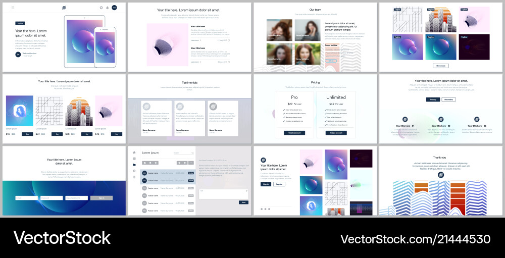 Templates for website design minimal Templates for website design minimal vector image