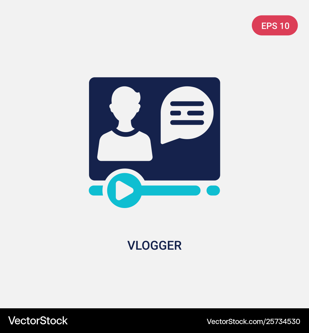 Two color vlogger icon from blogger Two color vlogger icon from blogger vector image