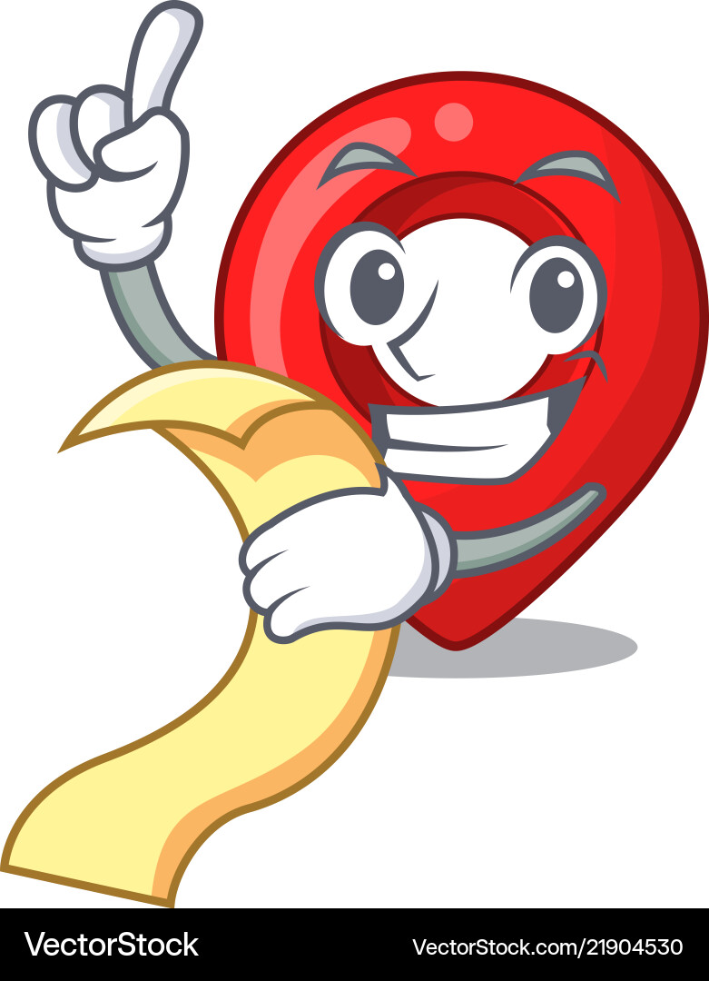 With menu map pointer navigation pin mascot vector image