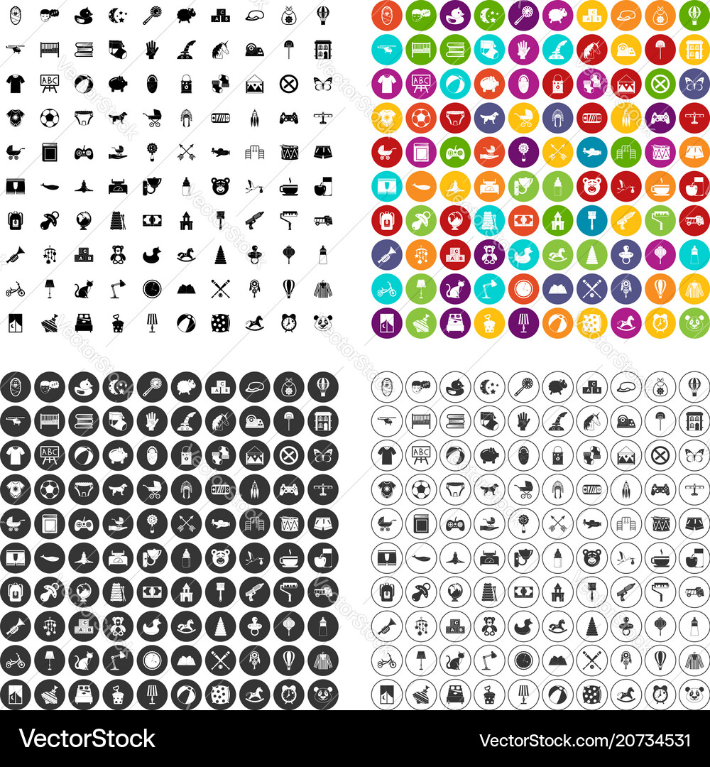 100 nursery icons set variant 100 nursery icons set variant vector image