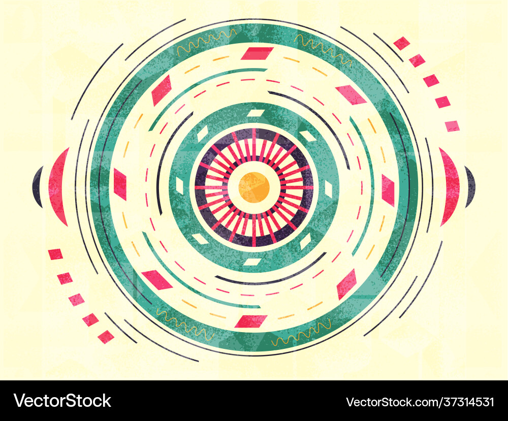 Abstract circular element with grunge effect vector image