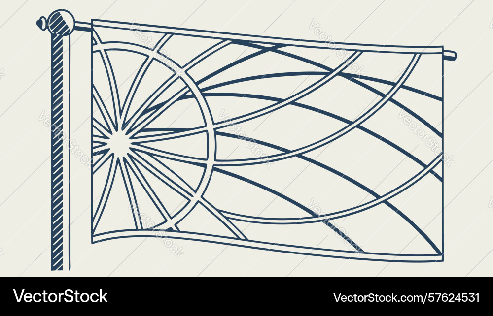 Abstract flag with linear geometric patterns vector image