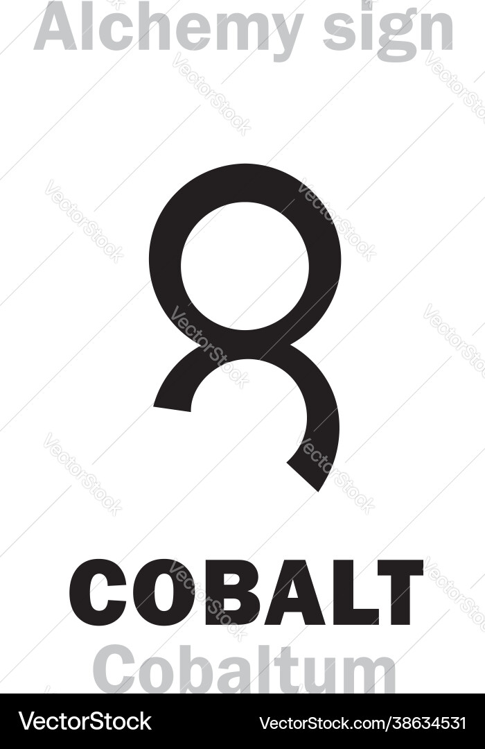 Alchemy cobalt cobaltum Alchemy cobalt cobaltum Vector Image
