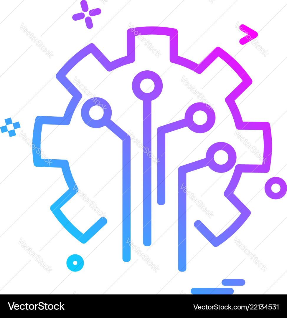 Artificial circuit intelligence icon design Vector Image
