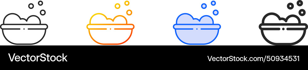 Bathtub iconthin linear gradient blue stroke Vector Image