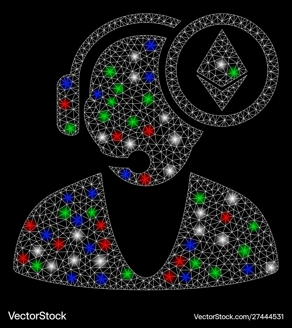 Bright mesh carcass ethereum operator with flash Bright mesh carcass ethereum operator with flash vector image
