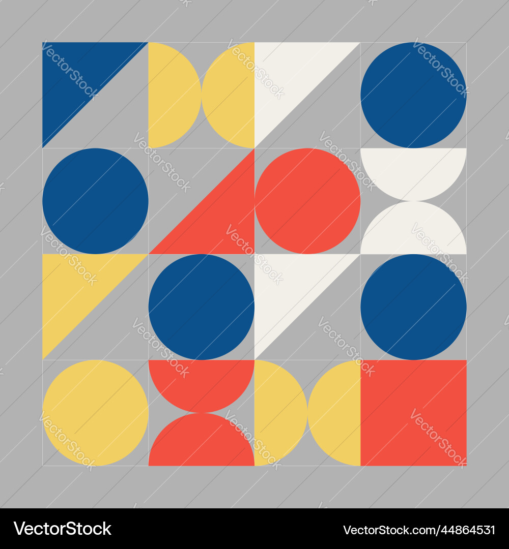 Combination simple geometric forms on gray vector image