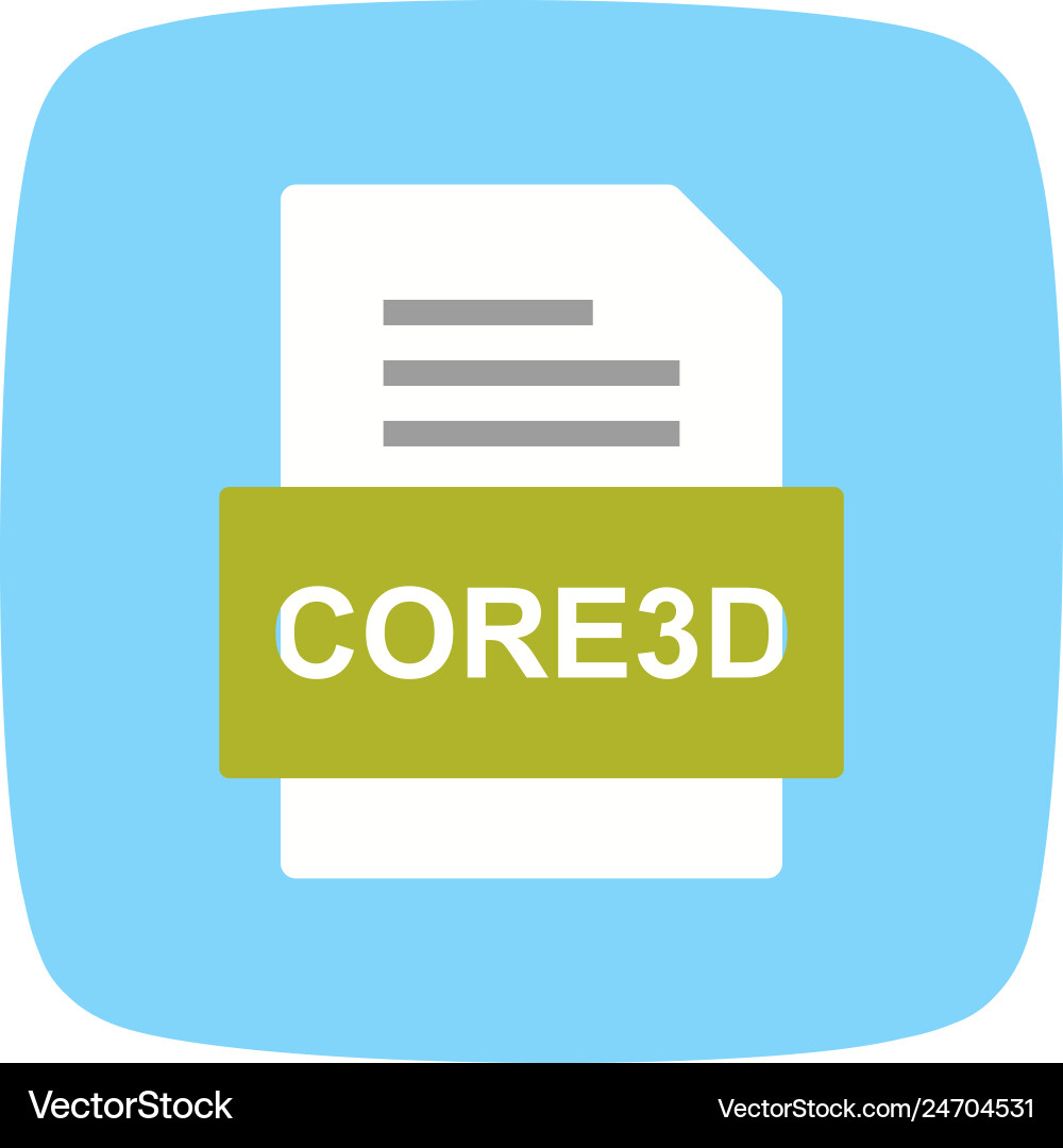 Core3d file document icon vector image