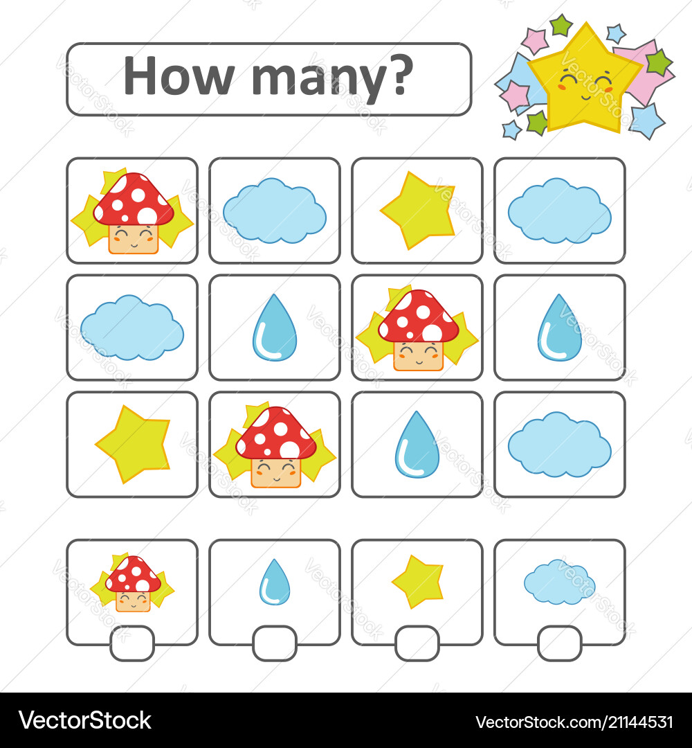 Counting game for preschool children count Vector Image