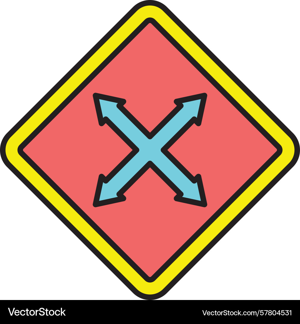 Cross line filled icon Vector Image