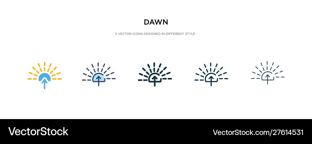 Dawn icon in different style two colored Dawn icon in different style two colored vector image