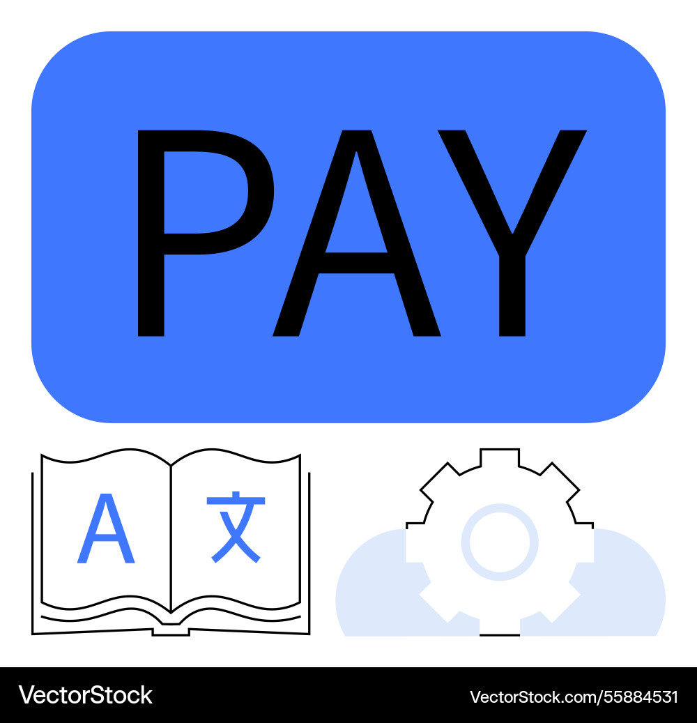 Digital payment integration with language Digital payment integration with language Vector Image